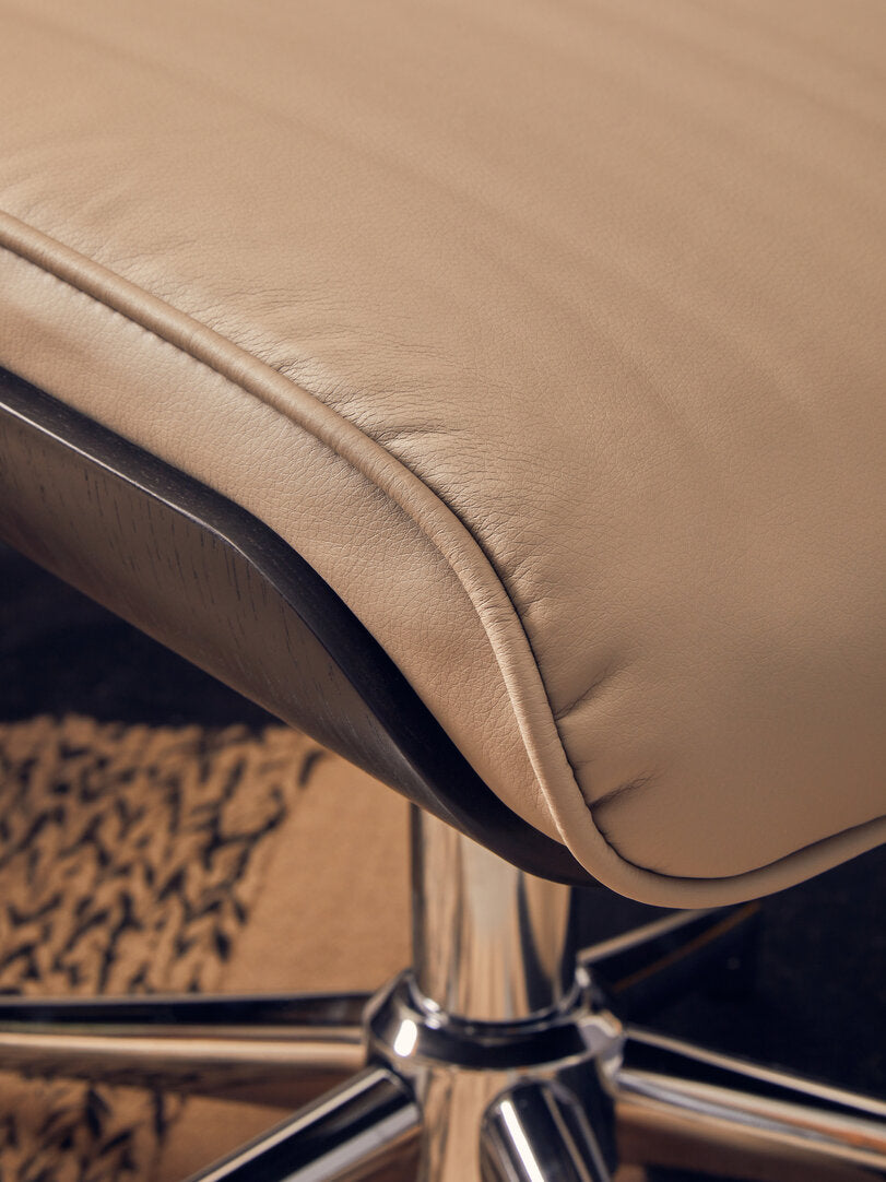 Cheshire Mink Leather Effect Recliner And Footstool