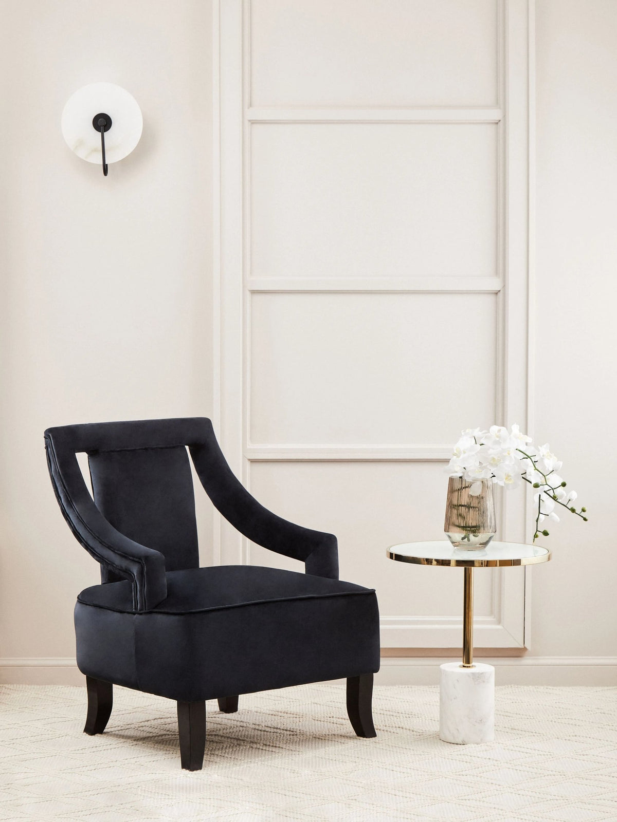 Lumina White Marble Round Side Table