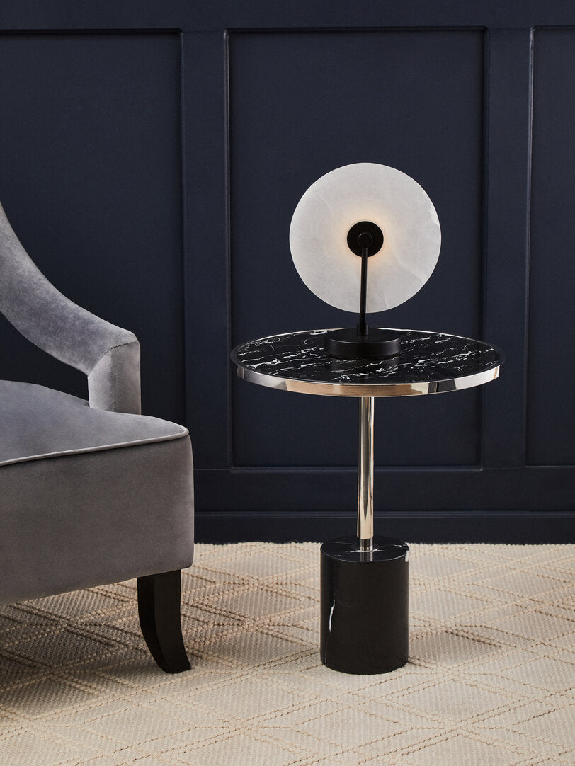 Lumina Black Marble End Table