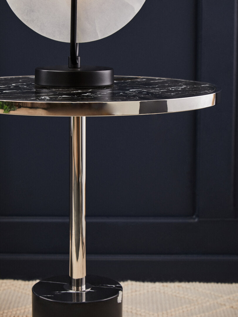 Lumina Black Marble End Table