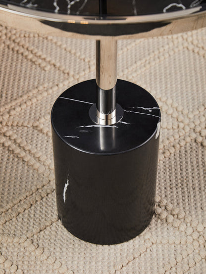 Lumina Black Marble End Table