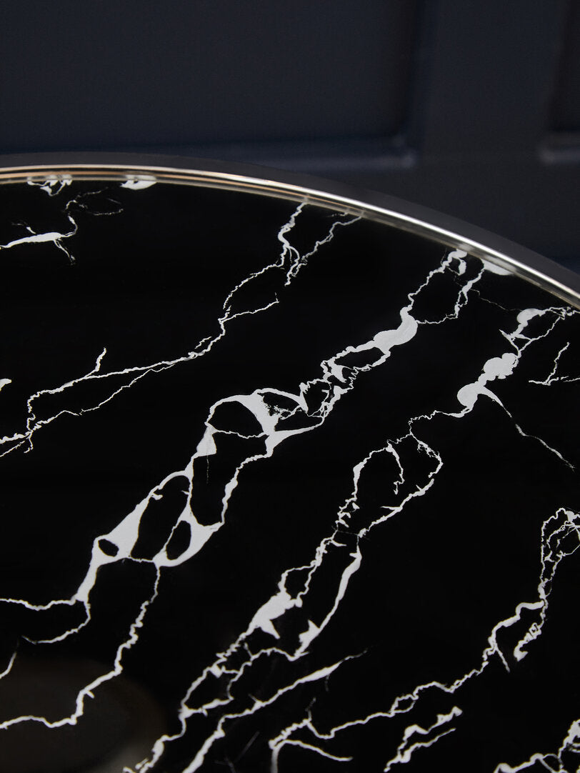 Lumina Black Marble End Table