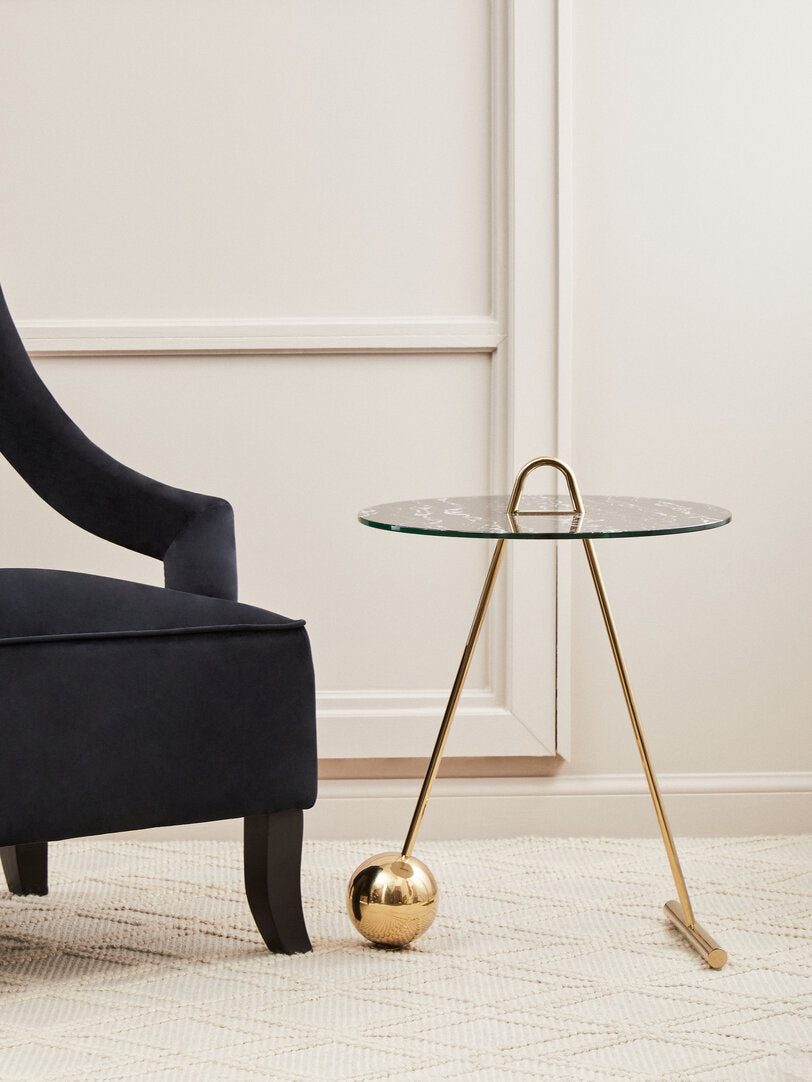 Lumina Black Marble Effect Top End Table