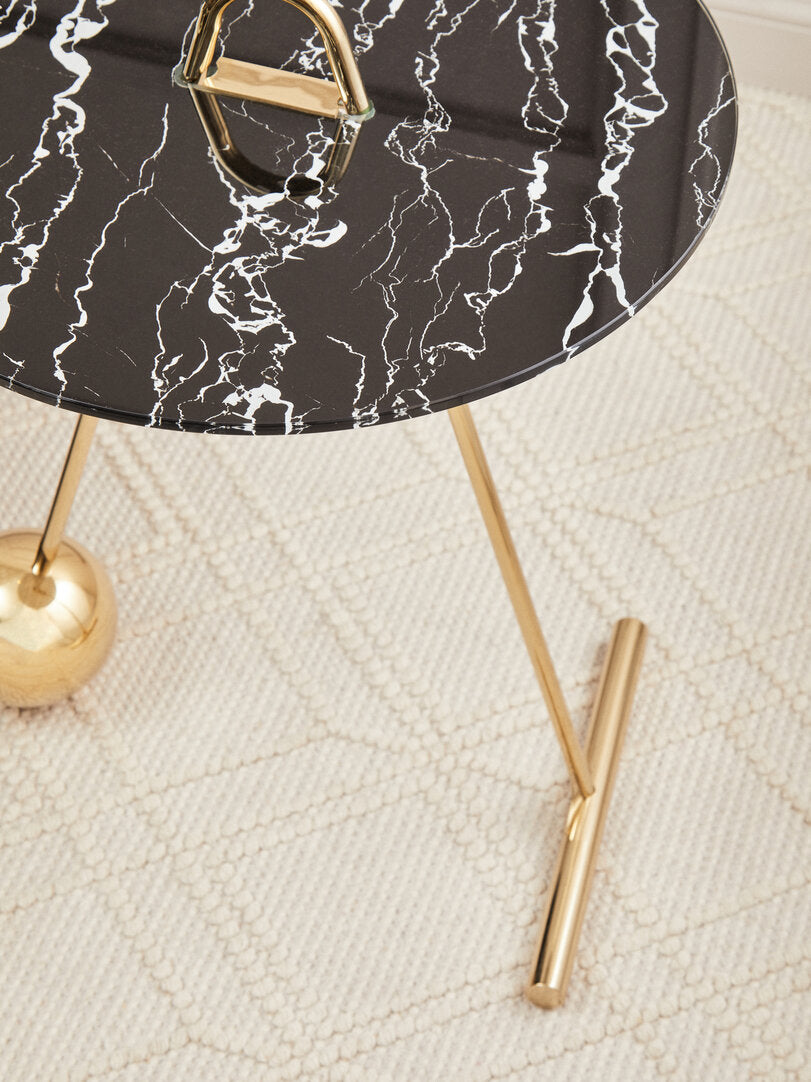 Lumina Black Marble Effect Top End Table