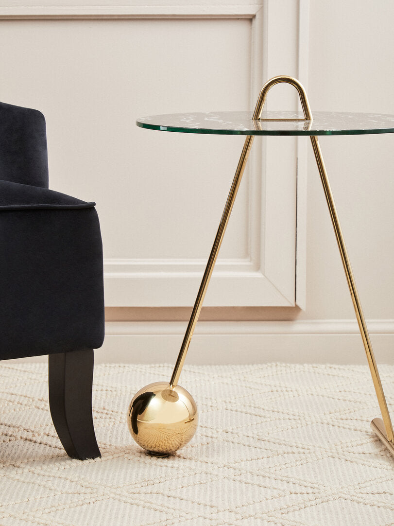 Lumina Black Marble Effect Top End Table