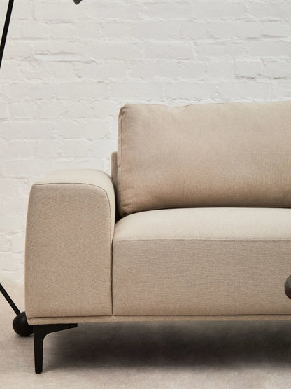 Cassis Natural Fabric 3 Seat Right Chaise Sofa