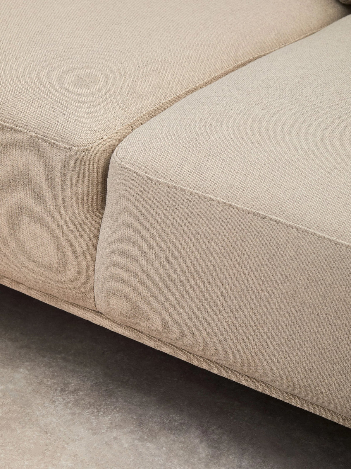 Cassis Natural Fabric 3 Seat Right Chaise Sofa