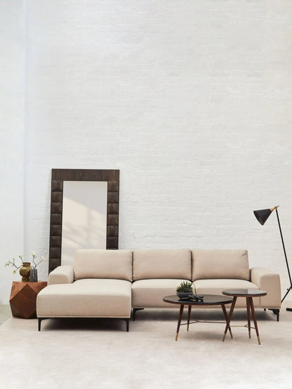 Cassis 3 Seat Natural Fabric Left Chaise Sofa