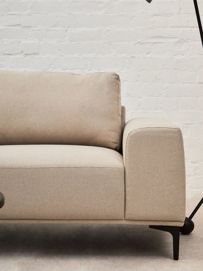 Cassis 3 Seat Natural Fabric Left Chaise Sofa