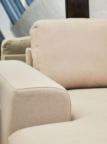 Cassis 3 Seat Natural Fabric Left Chaise Sofa
