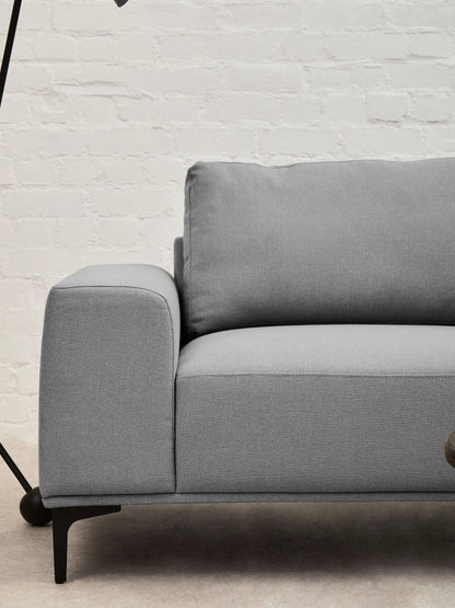 Cassis Grey Fabric 3 Seat Right Chaise Sofa
