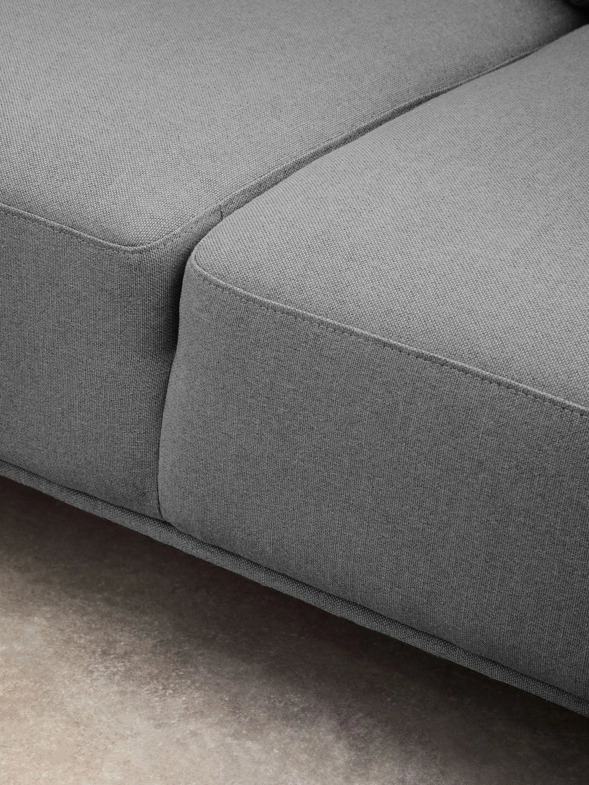 Cassis Grey Fabric 3 Seat Right Chaise Sofa