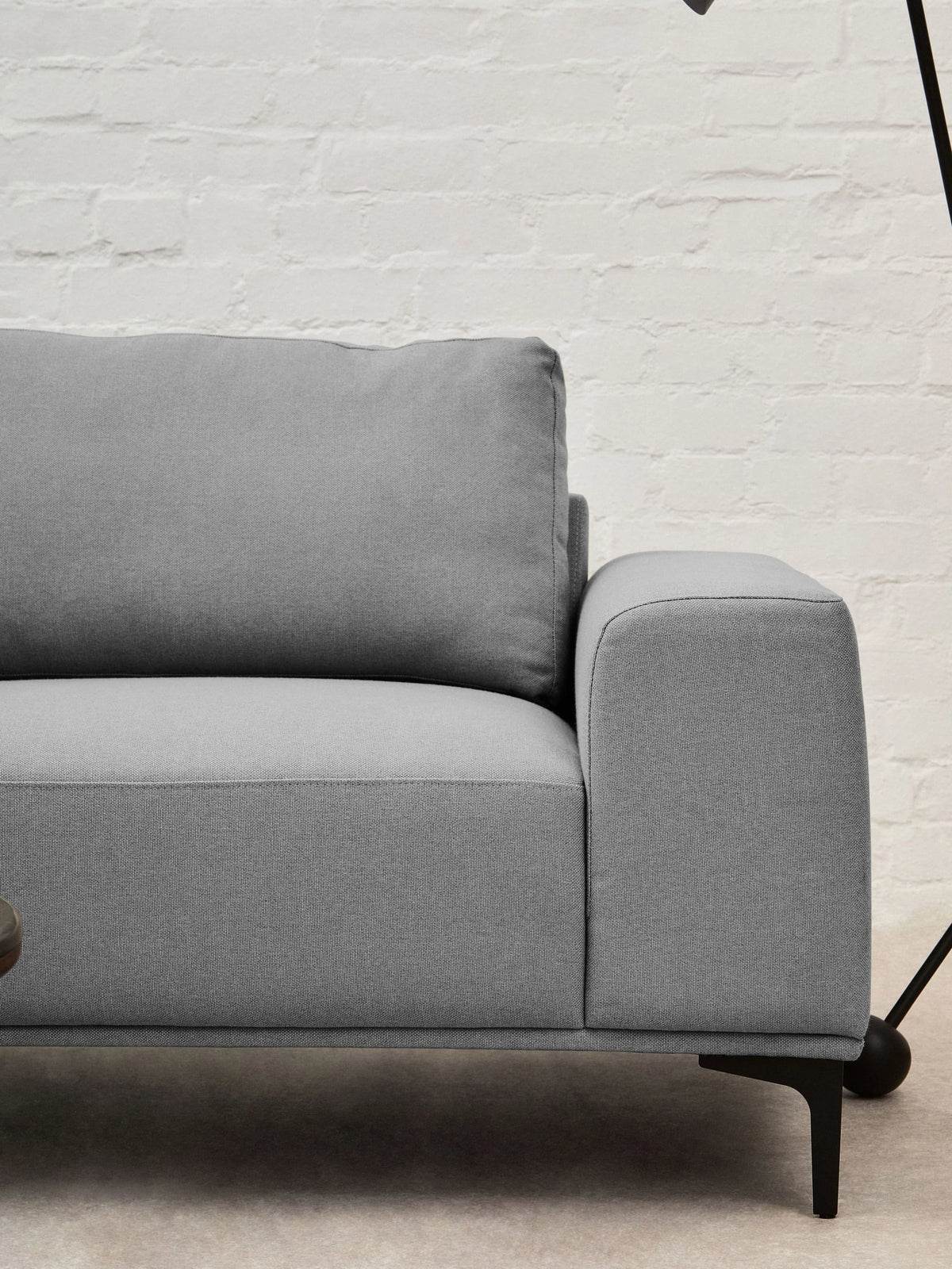 Cassis Grey Fabric 3 Seat Left Chaise Sofa