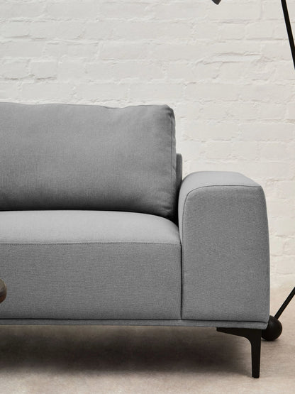 Cassis Grey Fabric 3 Seat Left Chaise Sofa