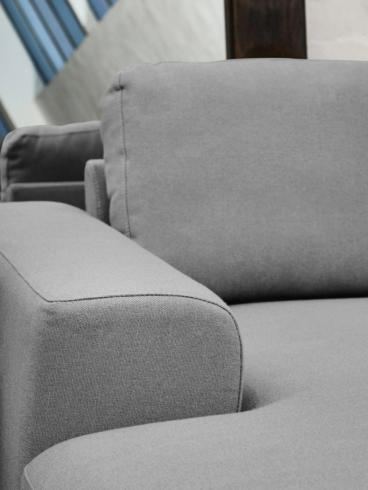Cassis Grey Fabric 3 Seat Left Chaise Sofa