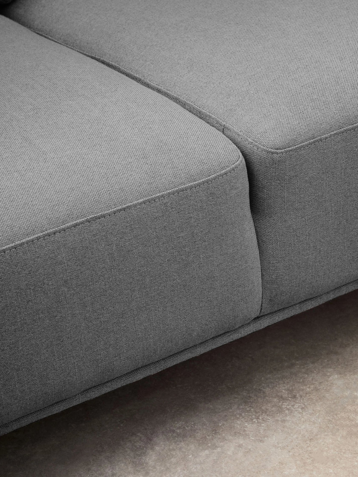 Cassis Grey Fabric 3 Seat Left Chaise Sofa