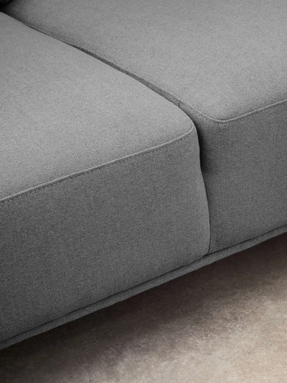 Cassis Grey Fabric 3 Seat Left Chaise Sofa