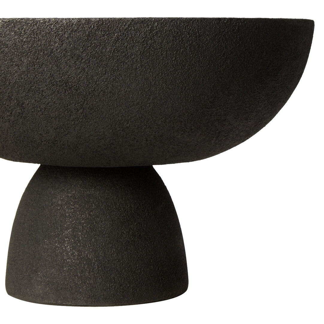 Silhouette Large Textured Black Pedestal Bowl