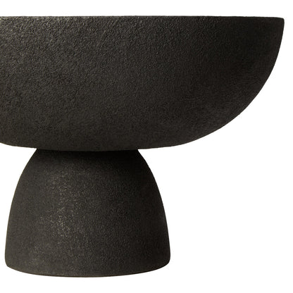 Silhouette Large Textured Black Pedestal Bowl
