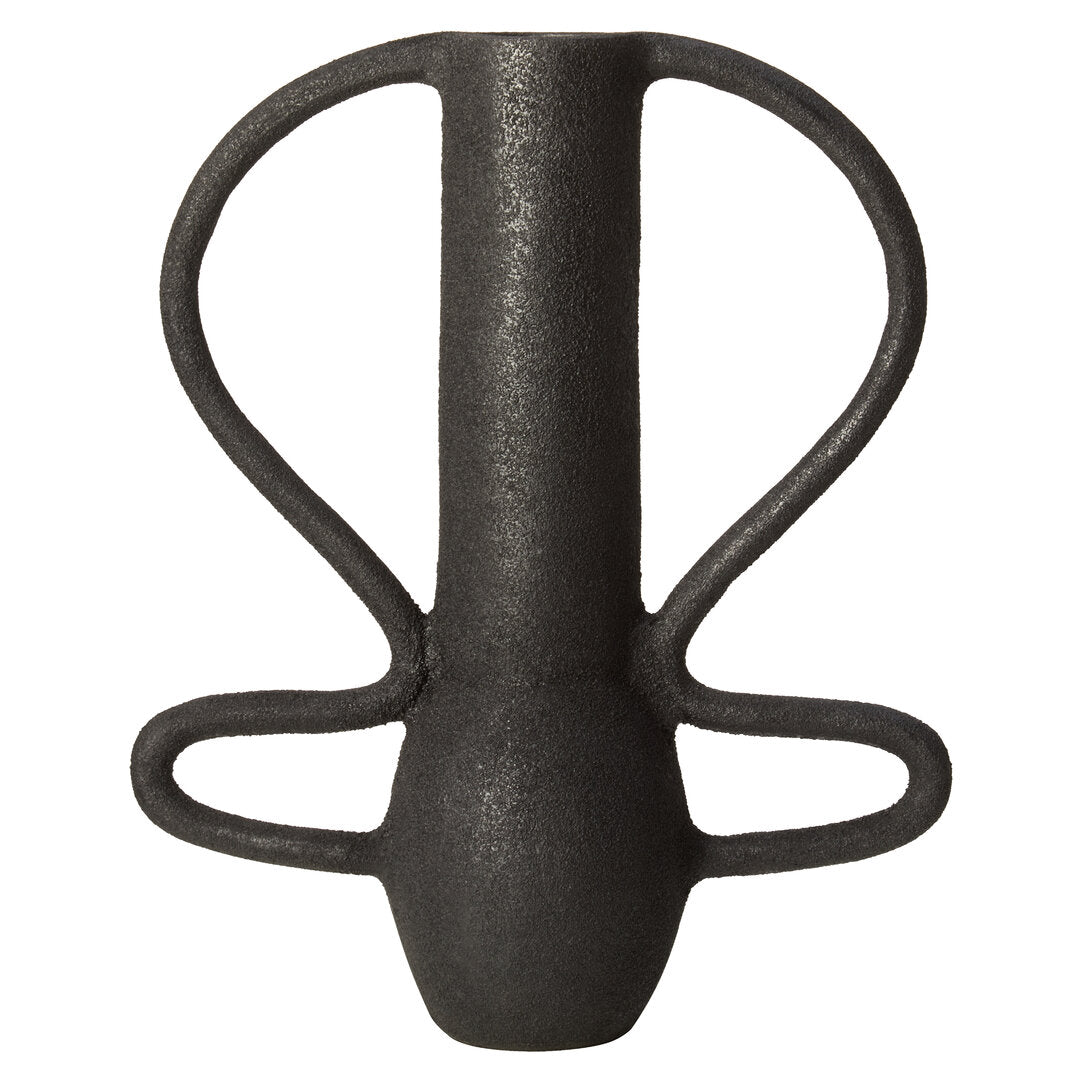 Silhouette Large Textured Black Vase