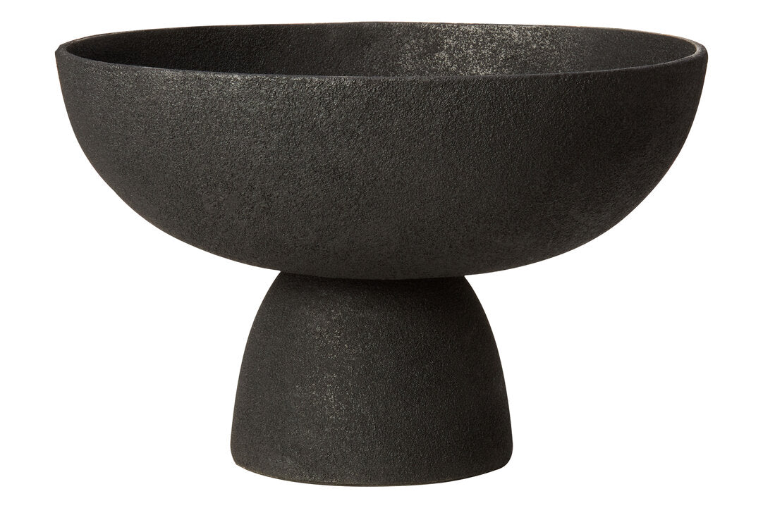 Silhouette Large Textured Black Pedestal Bowl