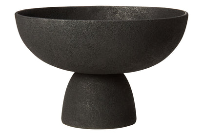 Silhouette Large Textured Black Pedestal Bowl