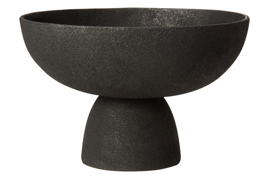 Silhouette Large Textured Black Pedestal Bowl