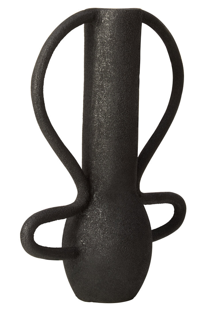 Silhouette Large Textured Black Vase