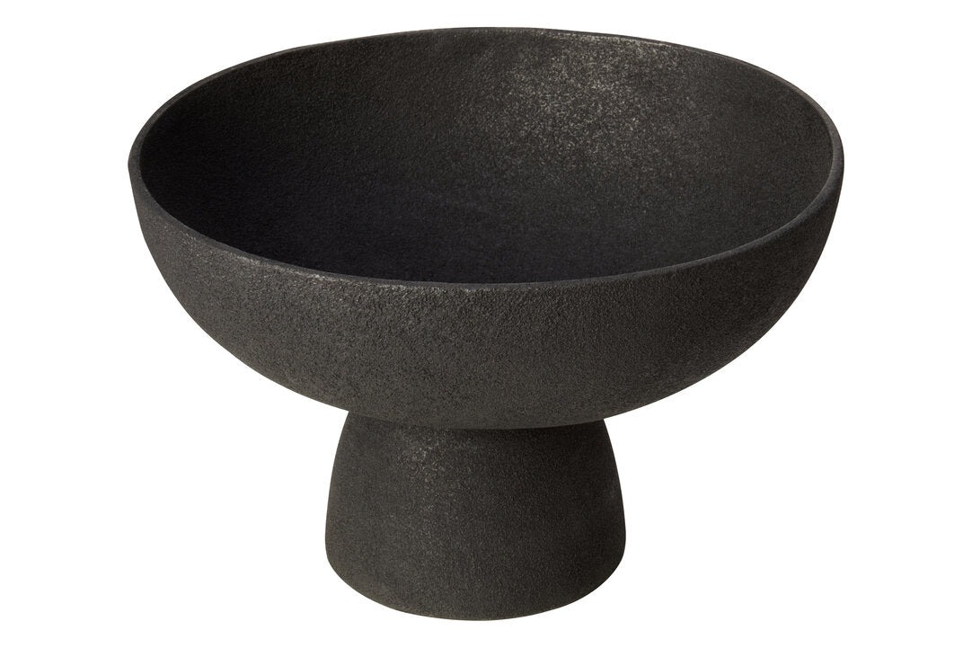 Silhouette Large Textured Black Pedestal Bowl