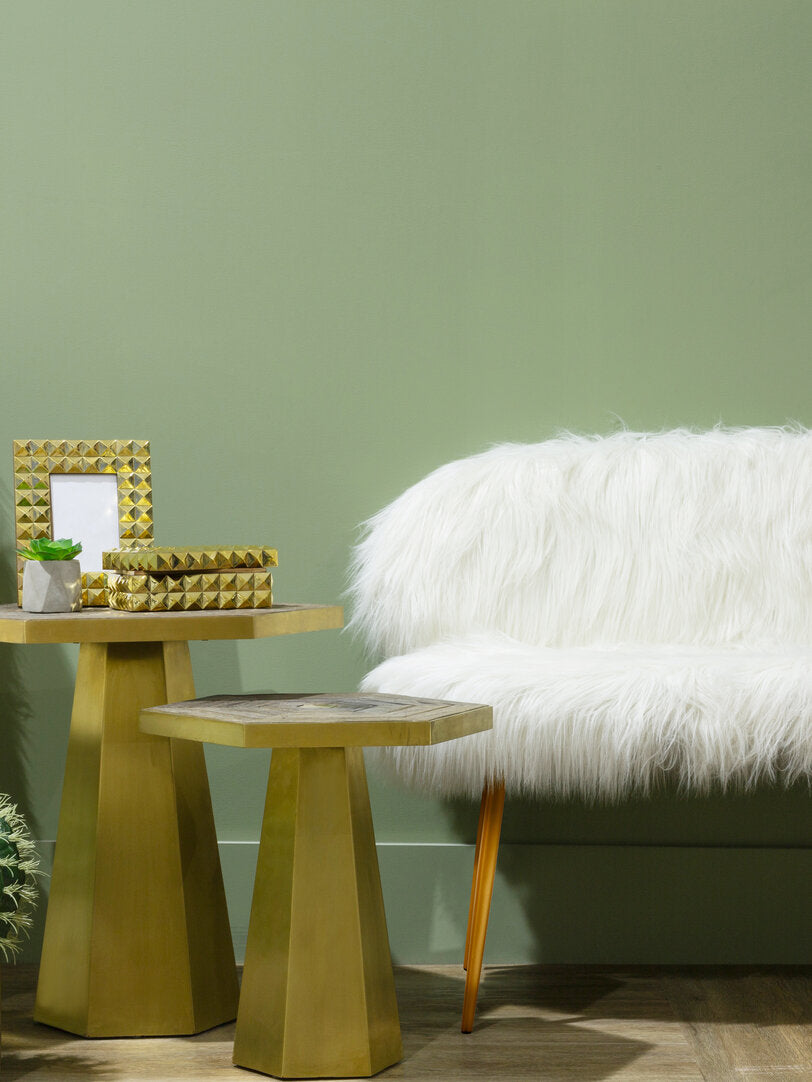 Ochre Sofa With Gold Finish Legs