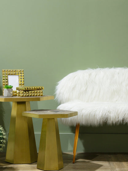 Ochre Sofa With Gold Finish Legs