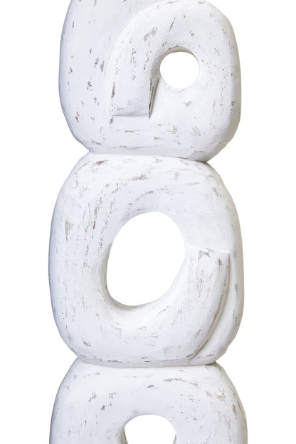 Vanguard Rustic White Mango Wood Ring Sculpture