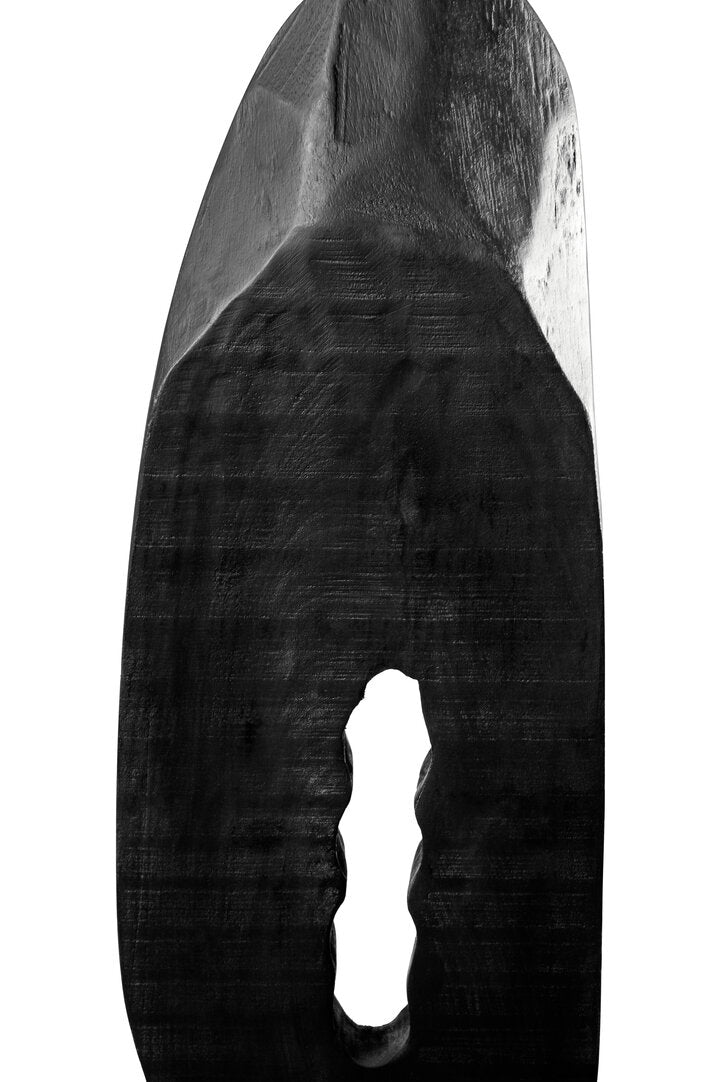 Vanguard Rustic Black Vertical Mango Wood Slice Sculpture