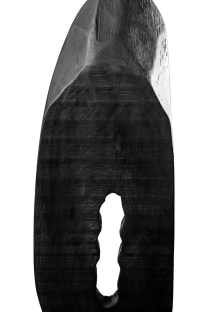 Vanguard Rustic Black Vertical Mango Wood Slice Sculpture