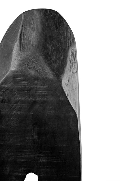 Vanguard Rustic Black Vertical Mango Wood Slice Sculpture