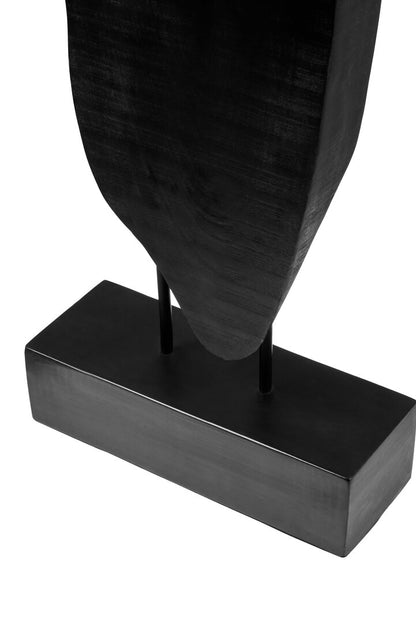 Vanguard Rustic Black Vertical Mango Wood Slice Sculpture