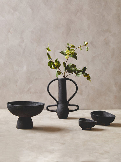 Silhouette Large Textured Black Vase