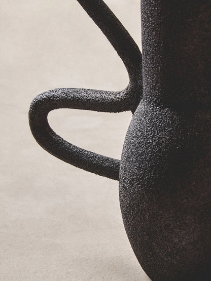 Silhouette Large Textured Black Vase