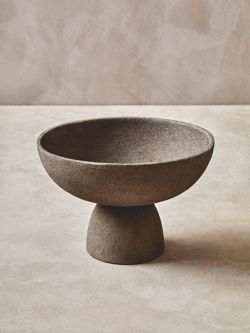 Silhouette Small Textured Grey Pedestal Bowl