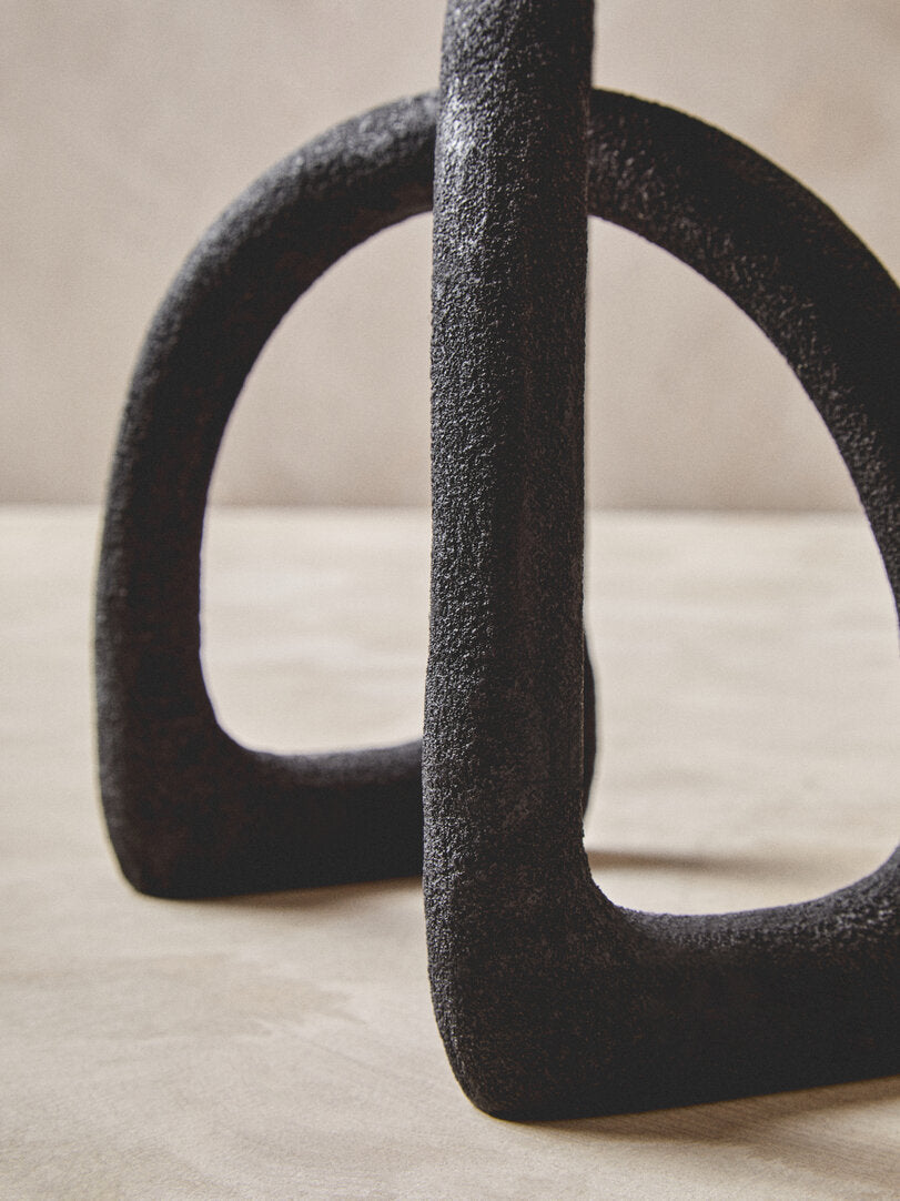 Silhouette Textured Black Sculpture