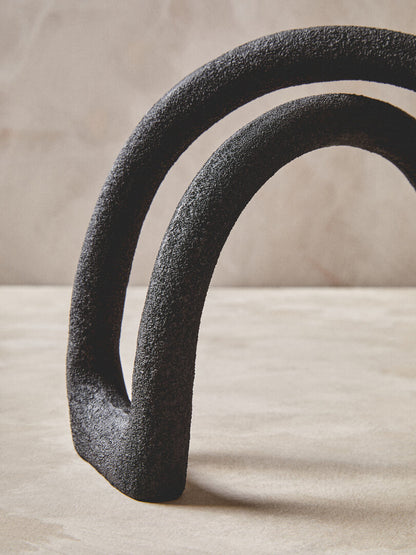 Silhouette Textured Black Sculpture