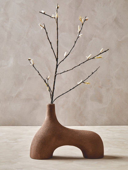 Sahara Small Textured Beige Abstract Vase