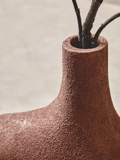 Sahara Small Textured Beige Abstract Vase