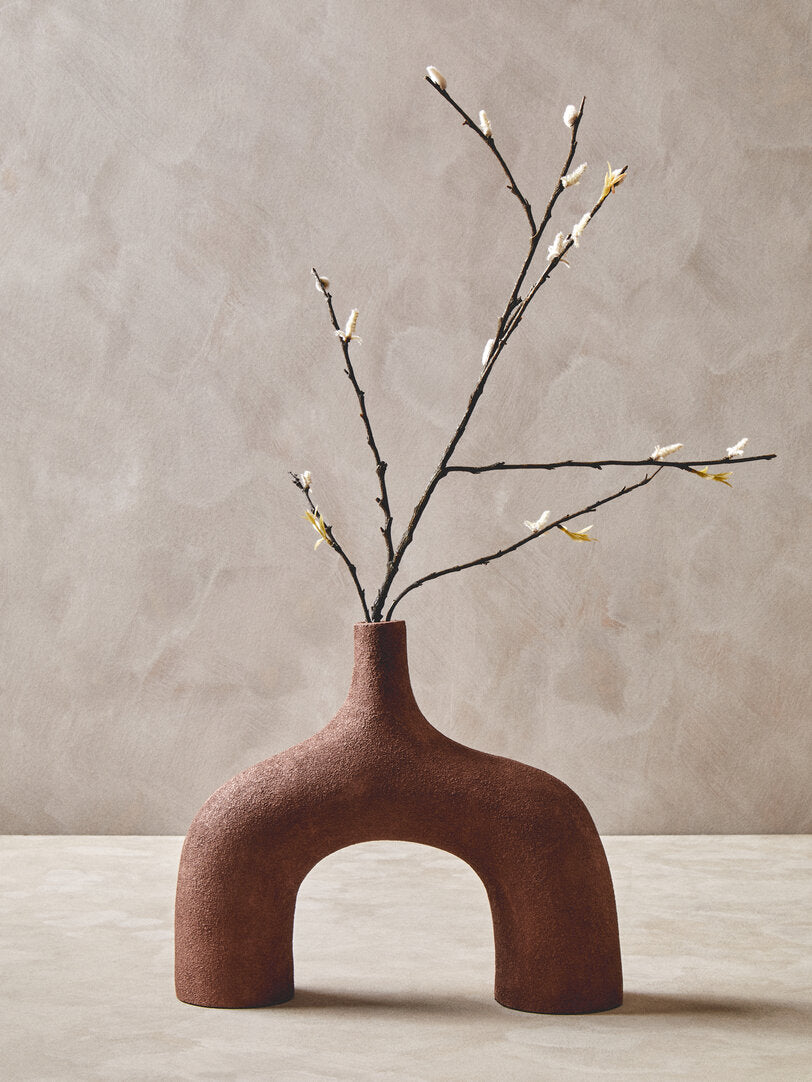 Sahara Large Textured Red Abstract Vase
