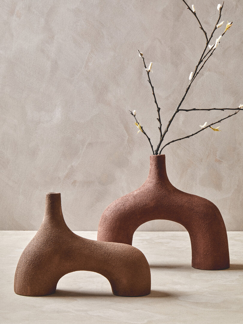 Sahara Large Textured Red Abstract Vase