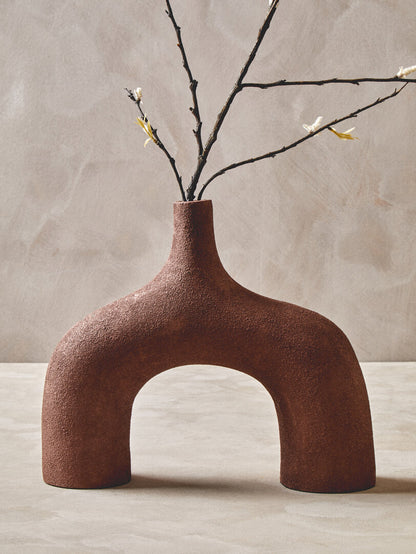 Sahara Large Textured Red Abstract Vase