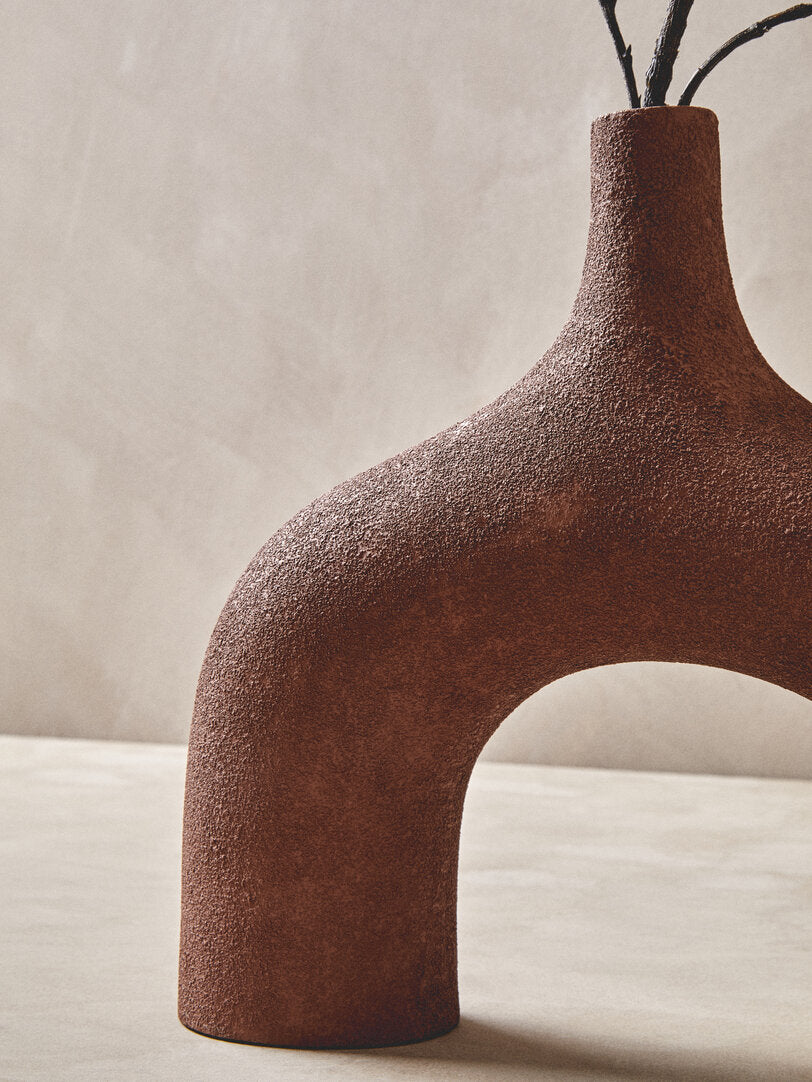 Sahara Large Textured Red Abstract Vase