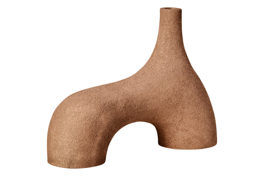 Sahara Small Textured Beige Abstract Vase