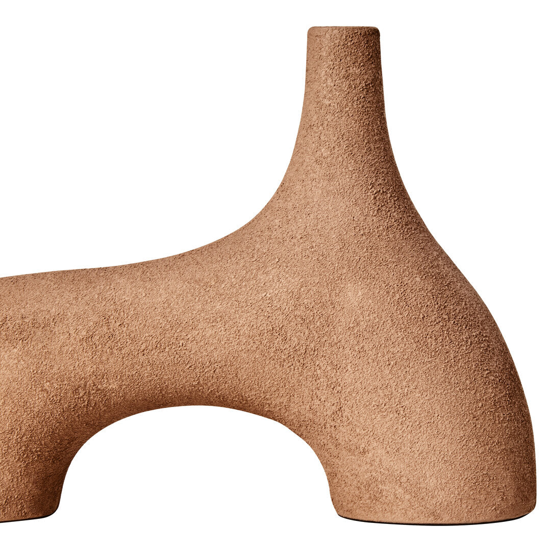 Sahara Small Textured Beige Abstract Vase
