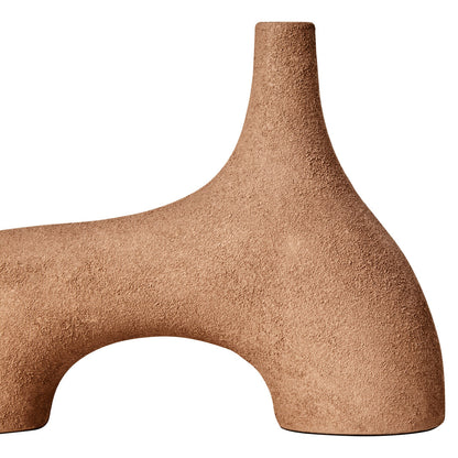 Sahara Small Textured Beige Abstract Vase